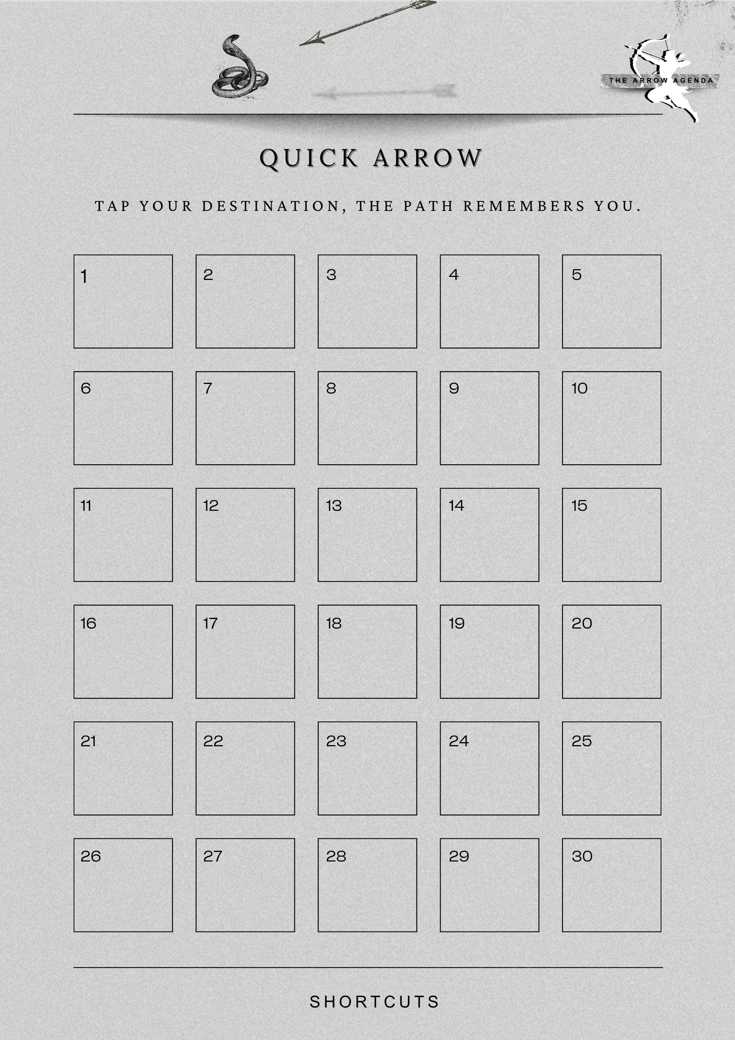 THE ARROW AGENDA: 30 Day Digital Planner