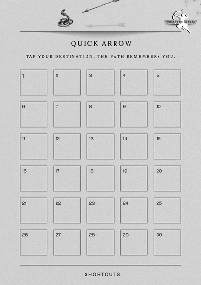 THE ARROW AGENDA: 30 Day Digital Planner